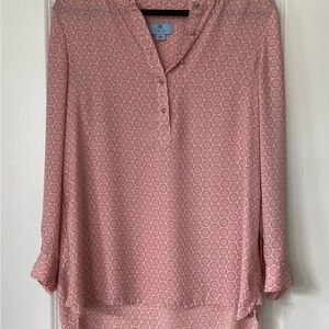 Pink Blouse with Mandarin Collar